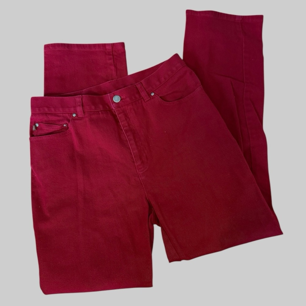 Lauren Jeans Co. Ralph Lauren Jeans Stretch Size 10 Dark Red straight leg
